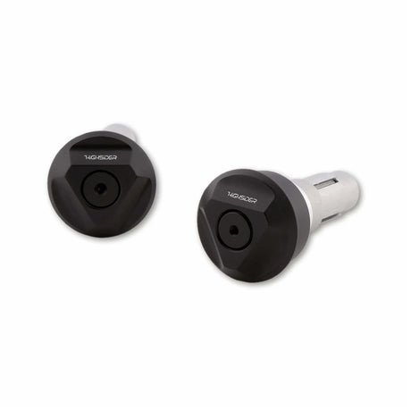 Lenkerenden Highsider Tetra mit Spiegelaufnahme, Schwarz, Klemmung 12-22 mm