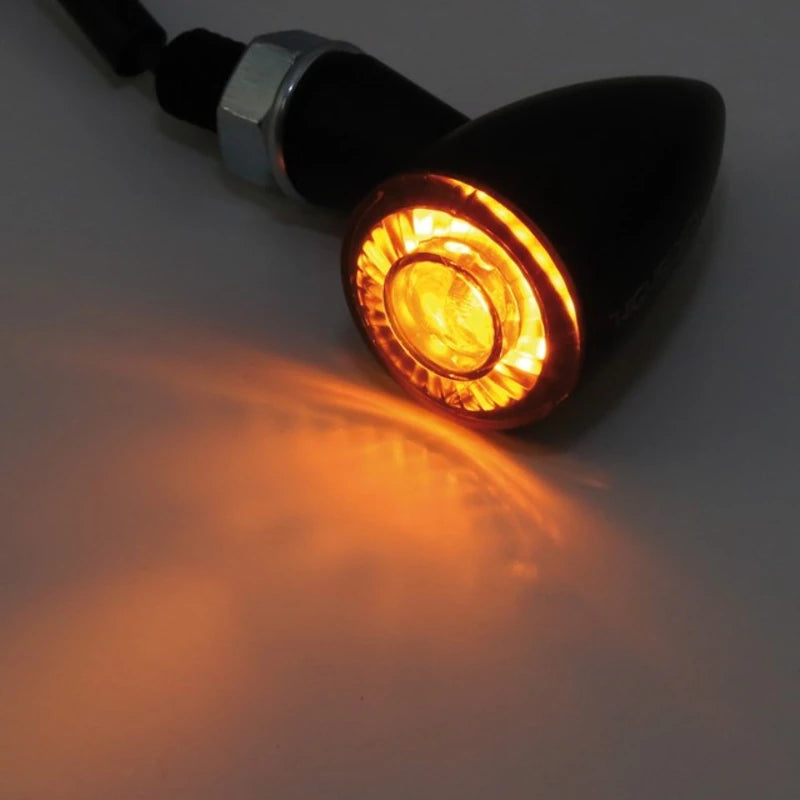 LED-Blinker Paar Highsider Montana Bullet schwarz, Getönt, M8, E-geprüft, 12V/3W