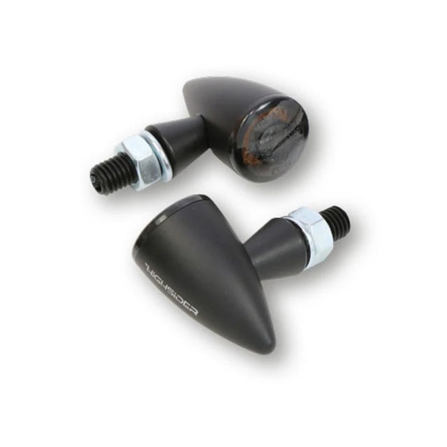 LED Blinker HIGHSIDER Montana BULLET mit Positionslicht, schwarz matt, E-geprüft