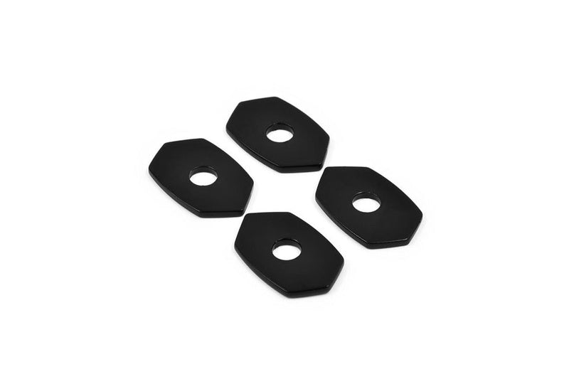 Blinker Montageplatten HIGHSIDER für Kawasaki, Alu schwarz, 48 x 30 mm