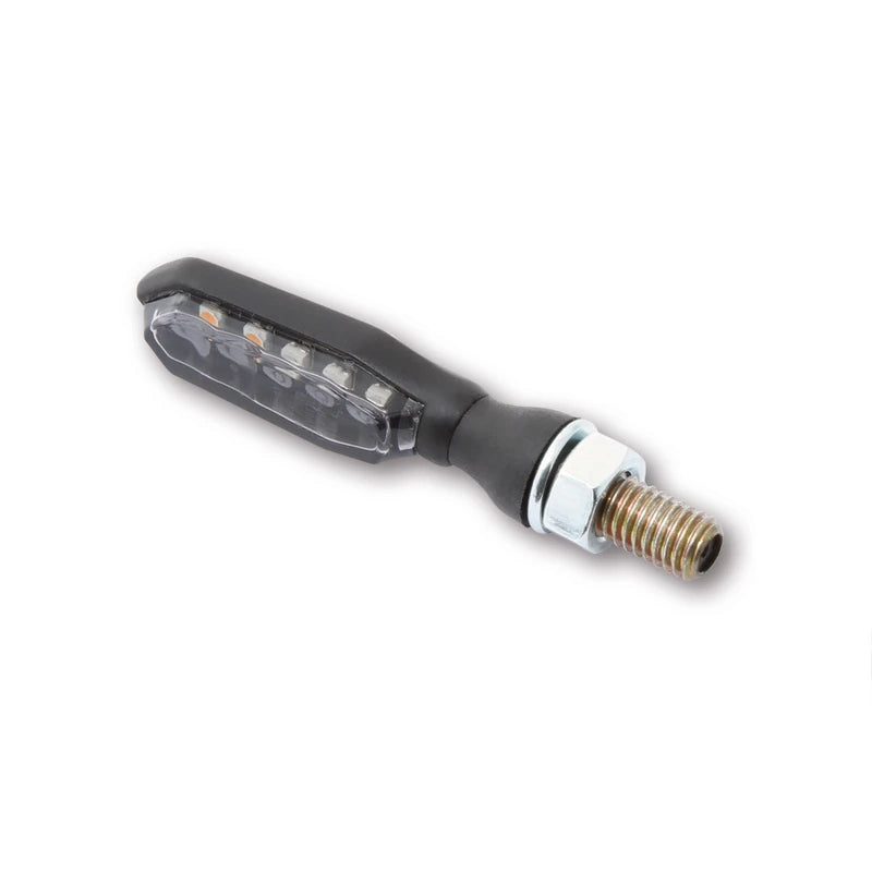 LED Blinker HIGHSIDER Pro Sonic-X1 mit Rück- & Bremslicht, Schwarz, Getönt
