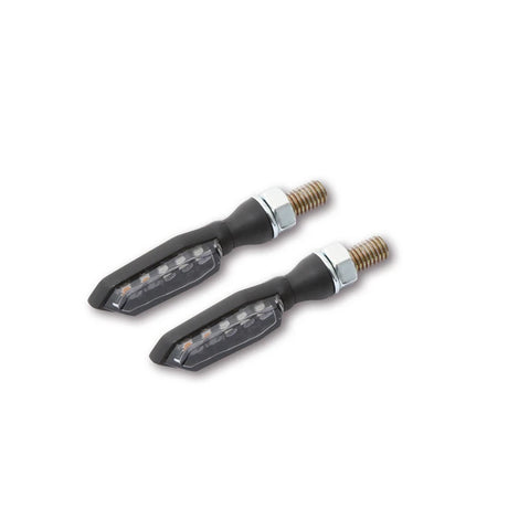 LED Blinker HIGHSIDER Pro Sonic-X1 mit Rück- & Bremslicht, Schwarz, Getönt