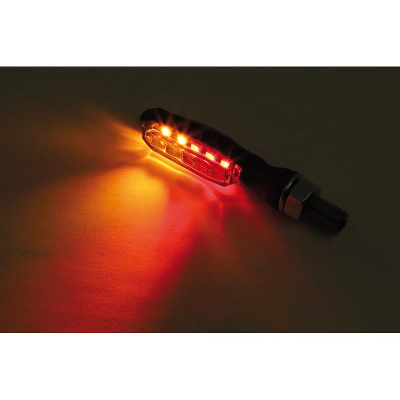 LED Blinker HIGHSIDER Pro Sonic-X1 mit Rück- & Bremslicht, Schwarz, Getönt