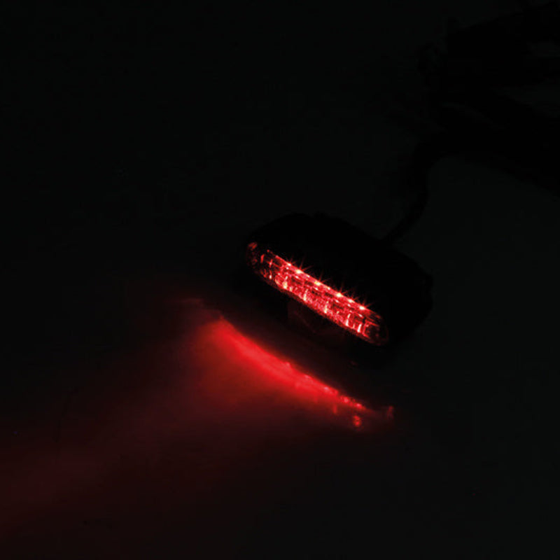 LED-Rücklicht Highsider Pro Organic, Mattschwarz, Glas Rot, E-geprüft