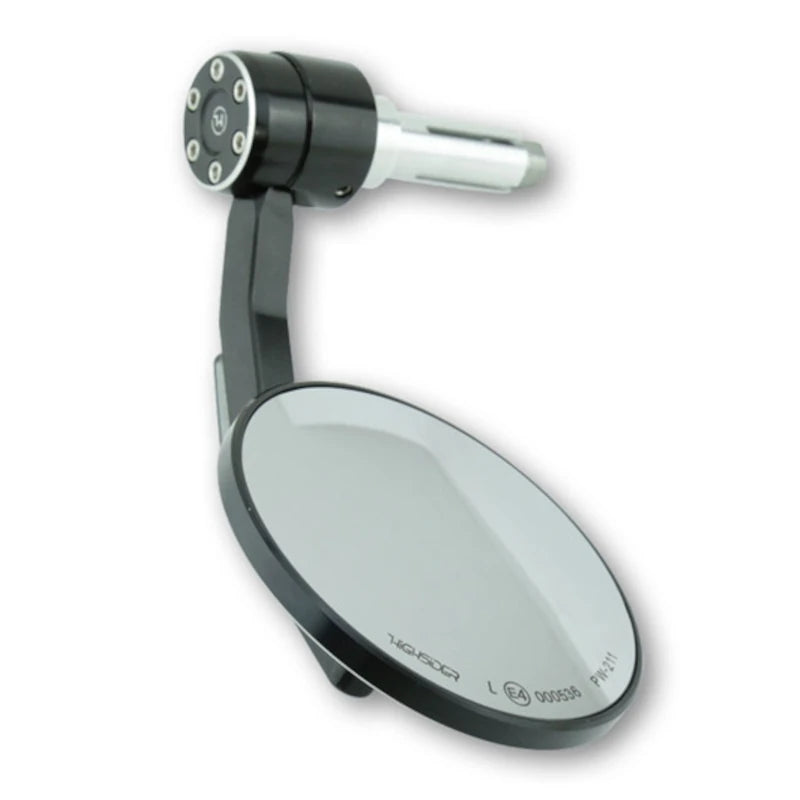 Lenkerendenspiegel mit LED Blinker Highsider Pro Conero, Schwarz, E-geprüft