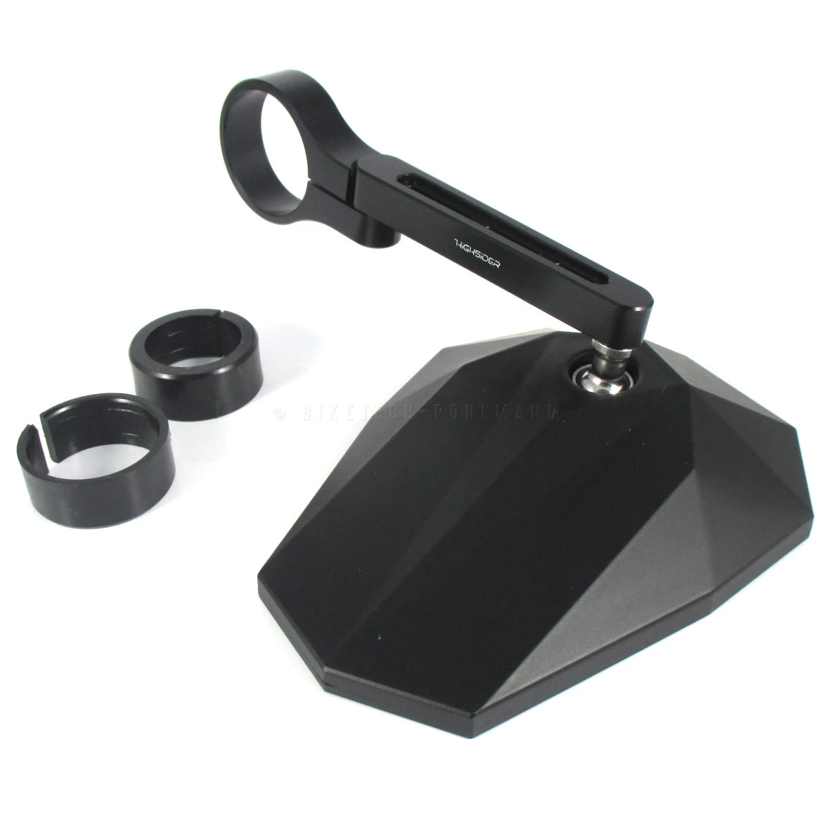 Lenkerendenspiegel Highsider Pro Stealth-X5, Schwarz, E-geprüft, Ø 22-30 mm