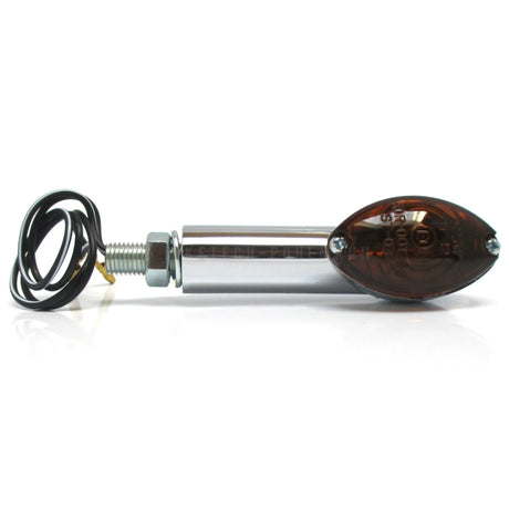 Mini Blinker Shin-Yo Cat-Eye, Chrom, Getönt, Langer Arm, E-geprüft, 12V 21W
