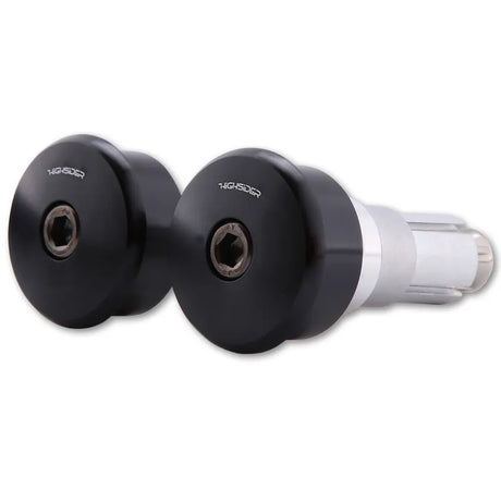Lenkerenden Highsider Curve mit Spiegelaufnahme, Schwarz, Klemmung 12-22 mm