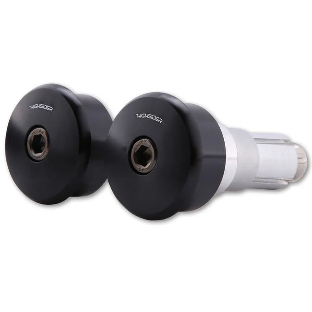 Lenkerenden Highsider Curve mit Spiegelaufnahme, Schwarz, Klemmung 12-22 mm