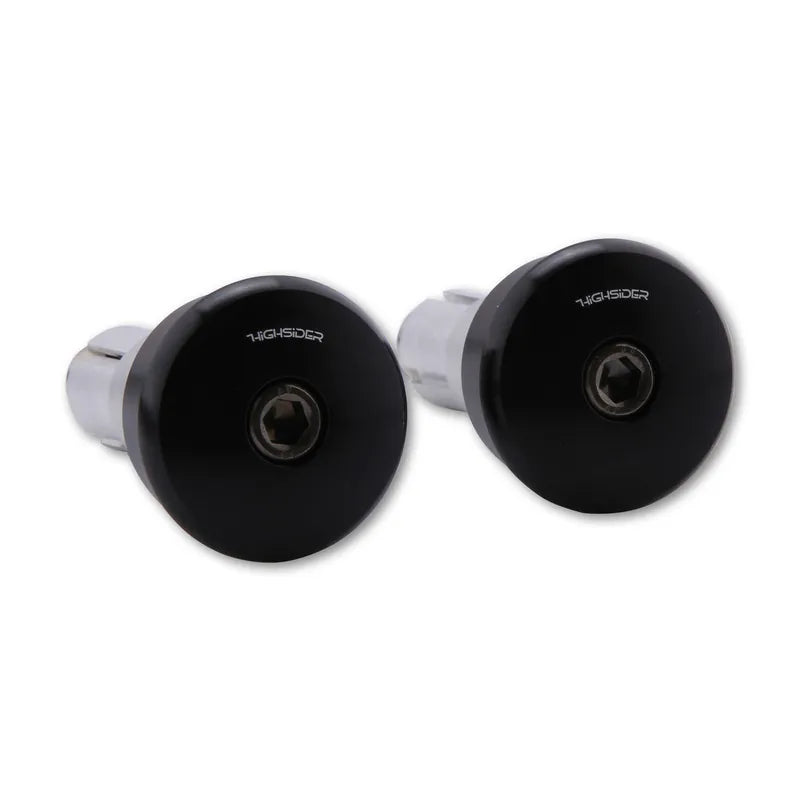 Lenkerenden Highsider Curve mit Spiegelaufnahme, Schwarz, Klemmung 12-22 mm