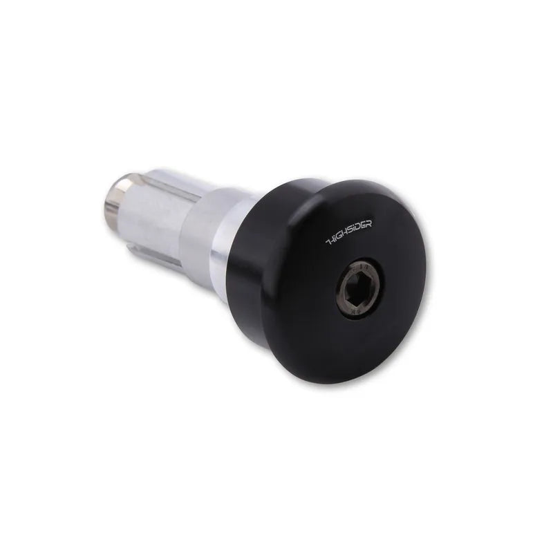 Lenkerenden Highsider Curve mit Spiegelaufnahme, Schwarz, Klemmung 12-22 mm