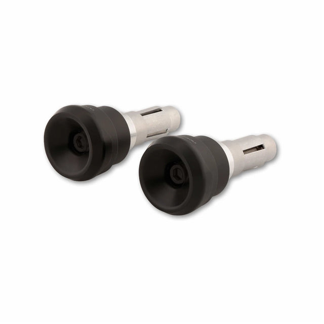 Lenkerenden Highsider Akron-LS mit Spiegelaufnahme, Schwarz, Klemmung 12-22 mm