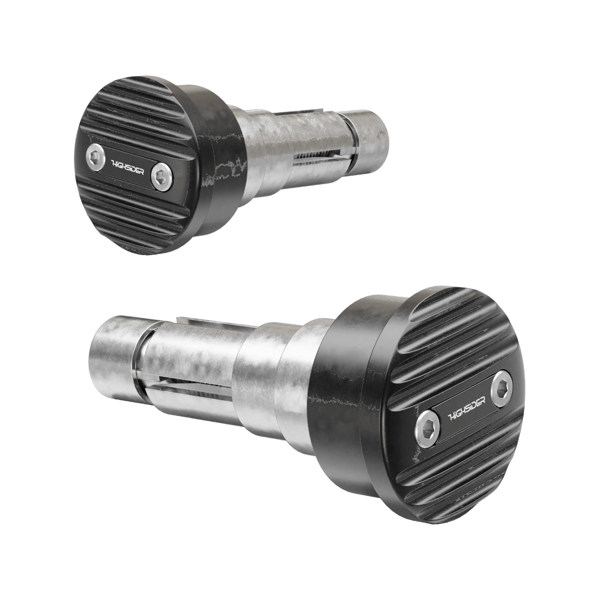 Lenkerenden Highsider Pro Wave mit Spiegelaufnahme, Schwarz, Klemmbereich 12-22 mm