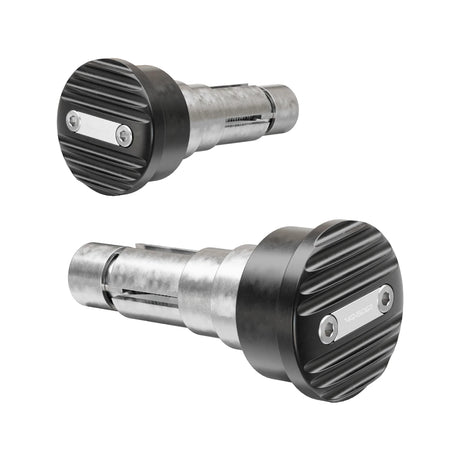 Lenkerenden Highsider Pro Wave mit Spiegelaufnahme, Silber, Klemmbereich 12-22 mm