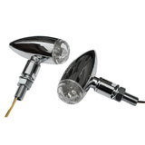 LED-Blinker Paar Highsider Micro-Bullet chrom, Klar, M10, E-geprüft, 12V/1W