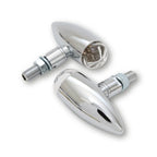 LED-Blinker Highsider Pro Micro-Bullet, Chrom, Glas Klar, E-geprüft, 12V/1W