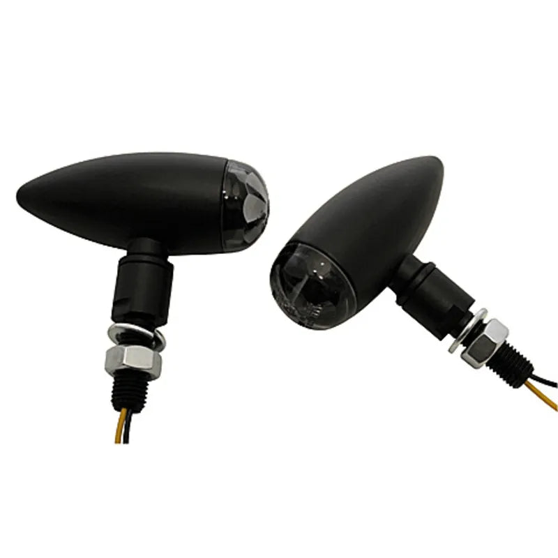 LED-Blinker Highsider Pro Micro-Bullet, Schwarz, Glas Klar, E-geprüft, 12V/1W