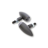 LED-Blinker Paar Highsider Micro-Bullet schwarz, Getönt, M10, E-geprüft, 12V/1W