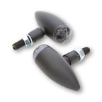 LED-Blinker Highsider Pro Micro-Bullet, Schwarz, Glas Klar, E-geprüft, 12V/1W