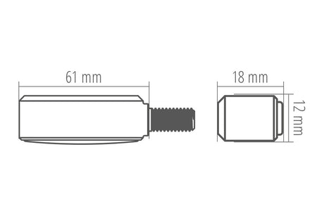 LED-Blinker Paar Highsider Pro Bronx silber, Getönt, M8, E-geprüft, 12V/2W