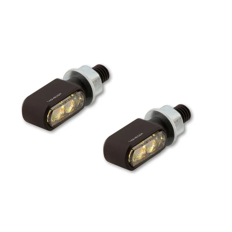 LED-Blinker mit Positionslicht Highsider Pro Little Bronx, Schwarz, Getönt