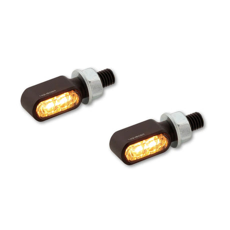 LED-Blinker mit Positionslicht Highsider Little Bronx 2in1 schwarz, E-geprüft