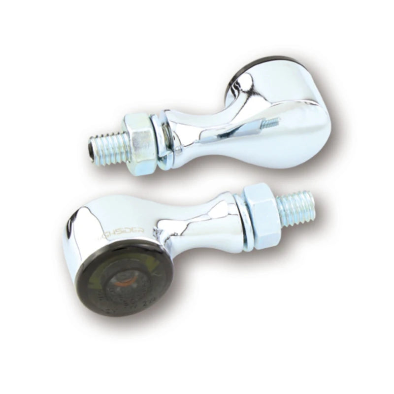 LED Blinker HIGHSIDER Pro Apollo Classic mit Rück- & Bremslicht, Chrom, Getönt