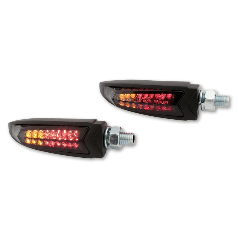 LED Blinker HIGHSIDER Pro Arc mit Rück- & Bremslicht, Schwarz, Getönt