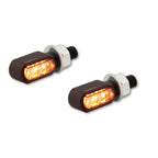 LED Blinker HIGHSIDER Pro Little Bronx mit Rück- & Bremslicht, Schwarz, Getönt