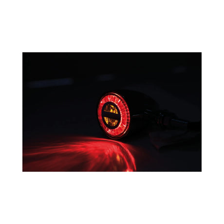 LED Blinker ROCKET BULLET mit Rücklicht und Bremslicht, chrom