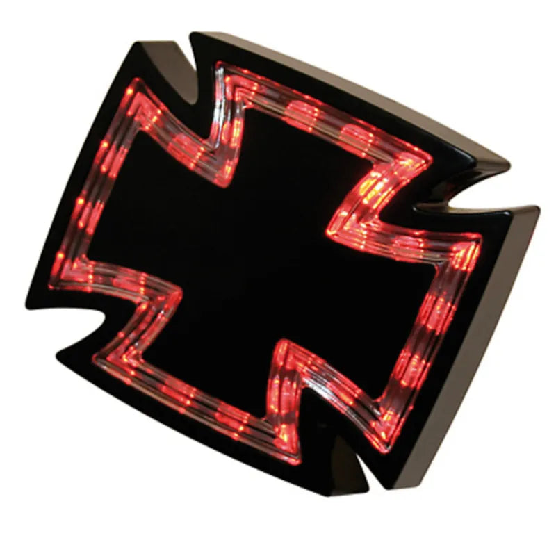 LED-Rücklicht Highsider Pro Gothic, Schwarz, Glas Klar, E-geprüft, 74x64 mm