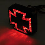 LED-Rücklicht Highsider Pro Gothic, Schwarz, Glas Klar, E-geprüft, 74x64 mm