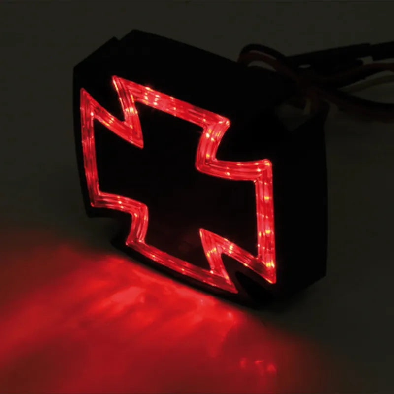 LED-Rücklicht Highsider Pro Gothic, Schwarz, Glas Klar, E-geprüft, 74x64 mm