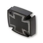 LED-Rücklicht Highsider Pro Gothic, Schwarz, Glas Klar, E-geprüft, 74x64 mm