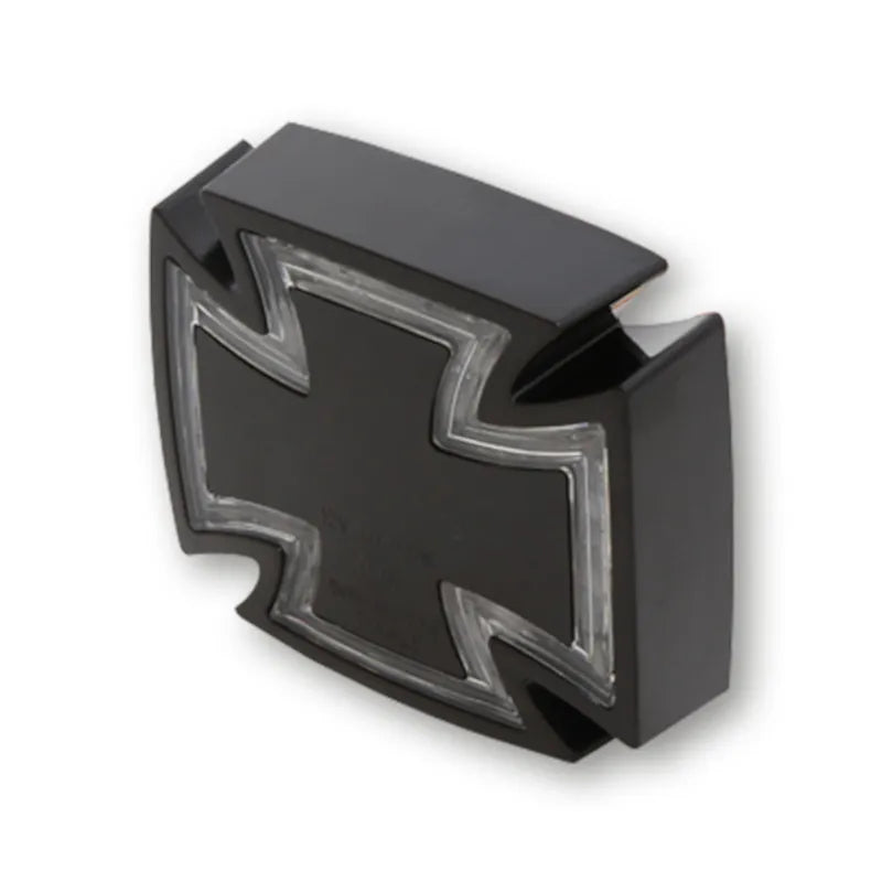 LED-Rücklicht Highsider Pro Gothic, Schwarz, Glas Klar, E-geprüft, 74x64 mm