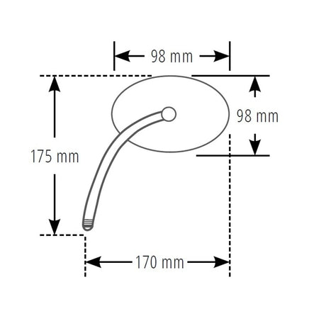 Lenkerspiegel Highsider Pro Conero Black Edition schwarz, E-geprüft, M10 Gewinde
