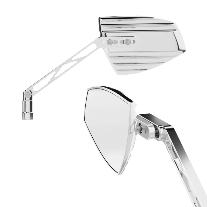 Lenkerspiegel Paar Highsider Pro Wave, Chrom, Aluminium, E-geprüft, M10 Gewinde