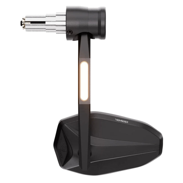 Lenkerendenspiegel mit LED Blinker Highsider Pro Victory-Rim, Schwarz, E-geprüft