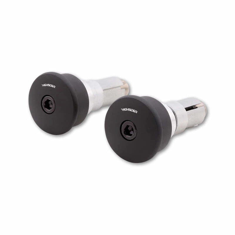 Lenkerenden Highsider Curve-Blast mit Spiegelaufnahme, Schwarz, Klemmung 12-22mm