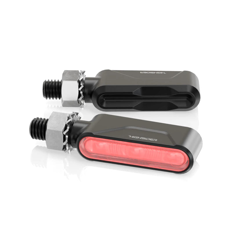 LED Blinker HIGHSIDER Pro Esagano-RS mit Rück- & Bremslicht, Schwarz, Getönt
