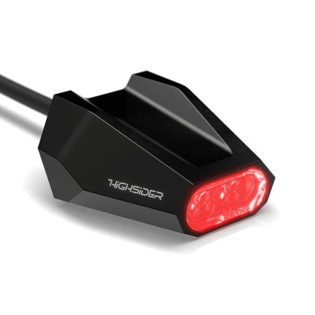 LED-Rücklicht Split-V schwarz, Klar, 39x20 mm, mit KZL, E-geprüft, 12V/0,8W