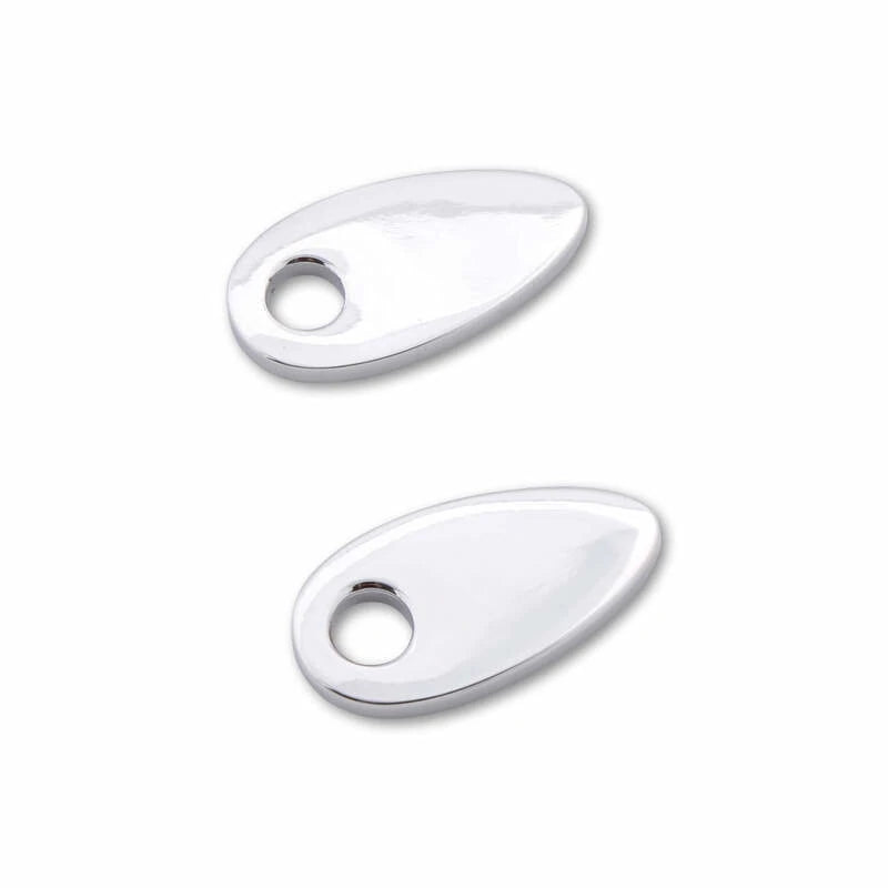 Blinker Montageplatten Highsider Smart chrom, Alu, 41x21 mm, Ø 8 mm, für HD