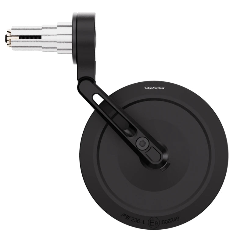 Lenkerendenspiegel Highsider Pro Montana-Slim, Kurz, Schwarz, Klemmung 12-22 mm