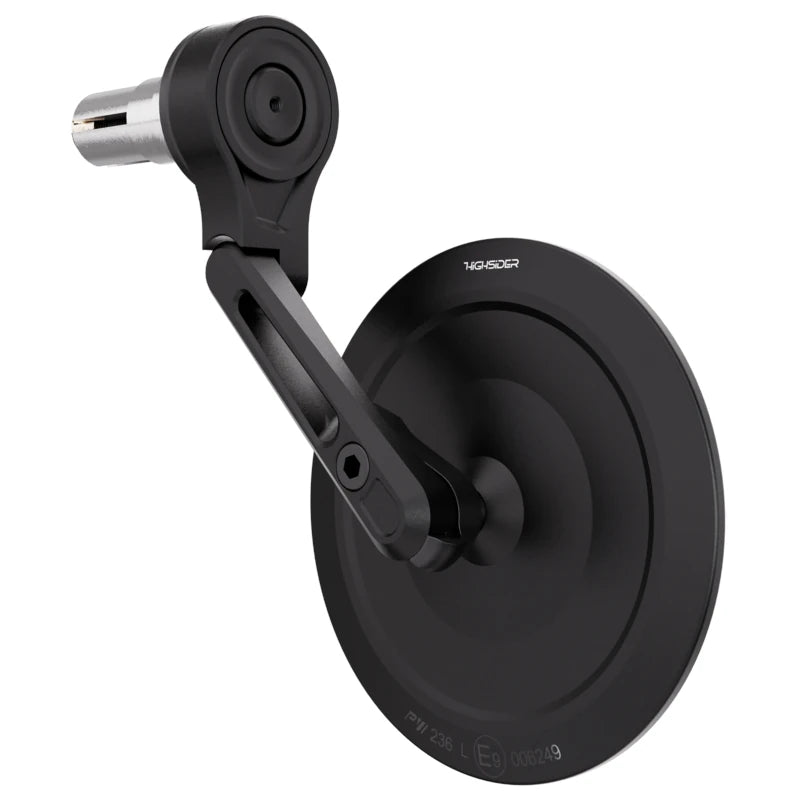 Lenkerendenspiegel Highsider Pro Montana-Slim, Kurz, Schwarz, Klemmung 12-22 mm