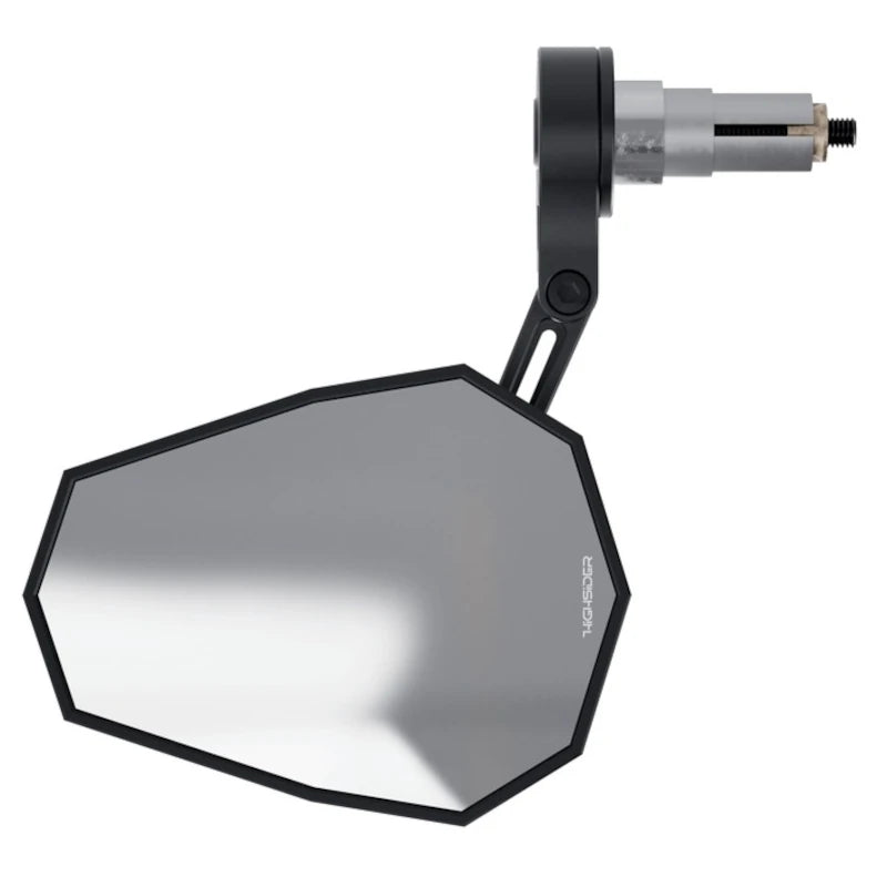 Lenkerendenspiegel Highsider Pro Stealth-X5 Evo Short, Schwarz, Klemmung 12-22 mm