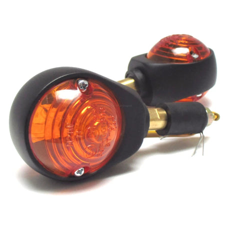 Lenkerendenblinker Highsider Smart Ochsenaugen schwarz, gelbes Glas, E-geprüft