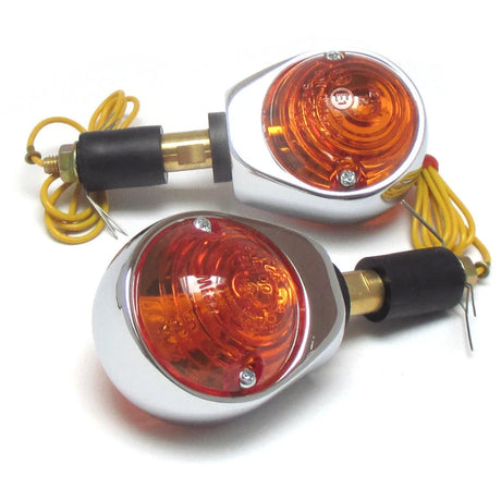 Lenkerendenblinker Highsider Smart Ochsenaugen chrom, gelbes Glas, E-geprüft
