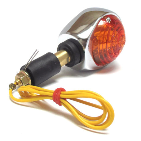 Lenkerendenblinker Highsider Smart Ochsenaugen chrom, gelbes Glas, E-geprüft