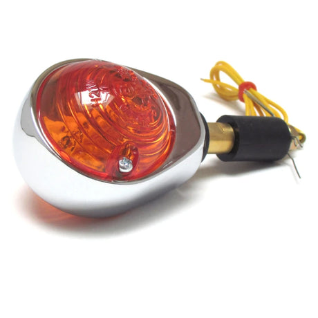 Lenkerendenblinker Highsider Smart Ochsenaugen chrom, gelbes Glas, E-geprüft