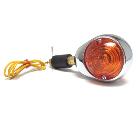 Lenkerendenblinker Highsider Smart Ochsenaugen chrom, gelbes Glas, E-geprüft